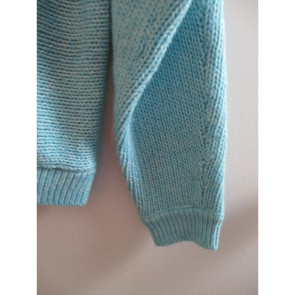 CAbi Womens Sz S Frosty Pullover Knit Sweater V-Neck Aqua Blue Style 4282 Casual - Picture 5 of 8